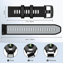 Carica l'immagine nel visualizzatore di Gallery, Cinturino per Garmin Vivoactive 4/Forrerunner 255/Forerunner 265/Venu 2, 22mm Cinturino di Ricambio in Silicone per Huaw