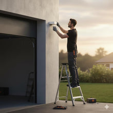 Carica l'immagine nel visualizzatore di Gallery, M Ledme - Applique LED solare da parete White Bin 2W, luce esterna con sensore di movimento e crepuscolare, protezione I