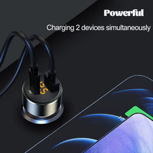 Carica l'immagine nel visualizzatore di Gallery, Caricabatteria Auto USB C 30 W, Adattatore Mini 2.4A con Display a LED di Tensione per Caricatore Auto da 12 W e 18 W PD