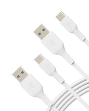 Carica l'immagine nel visualizzatore di Gallery, BELKIN - Pack de 2 cables PVC USB-A vers USB-C blanc 1m