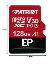 Carica l'immagine nel visualizzatore di Gallery, Patriot memory PEF128GEP31MCX 128 GB EP A1 per micro SD card SDXC per telefoni e tablet Android/4 K Video recording