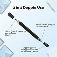 Carica l'immagine nel visualizzatore di Gallery, 3 Pezzi Pennini Capacitivi per Touch Screen ad Alta Sensibilità, Stilo 2 in 1 con Punta a Disco e Punta in Fibra, Penna 