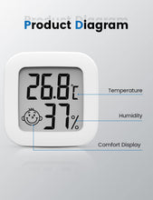 Carica l'immagine nel visualizzatore di Gallery, Mini Igrometro Termometro Digitale, Termometro Ambiente con Livello di Comfort, Monitor di Temperatura e umidità, Termom