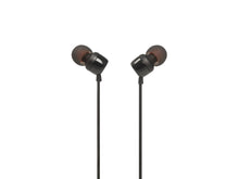 Carica l'immagine nel visualizzatore di Gallery, JBL Premium In-Ear cuffie con microfono, cavo piatto con telecomando universale Modello T110 Model T110 Nero