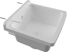 Carica l'immagine nel visualizzatore di Gallery, Adventa: Vasca in resina di PP, fissaggio a Parete, Compatto, Con Sifone e Piletta, Resistente agli acidi di uso comune, Lavanderia, Garage, Esterno, 40L x 40P x 19H cm, Bianco
