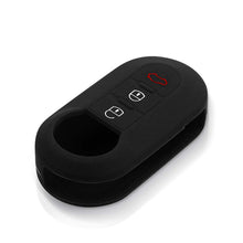 Carica l'immagine nel visualizzatore di Gallery, Cover Guscio Chiave Silicone Gomma Compatibile con Fiat 500 500L Panda Punto Qubo Lancia Ypsilon Delta 3 Tasti Custodia 