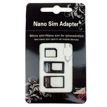 Carica l'immagine nel visualizzatore di Gallery, ADATTATORE NANO SIM 4 IN 1 (Nano SIM to Micro SIM Card+ Micro SIM to Standard Card + Nano SIM to Standard Card) + GRAFFE