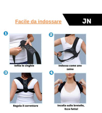 Carica l'immagine nel visualizzatore di Gallery, Fascia Posturale Spalle e Schiena Regolabile Indicato per Uomo Donna e Ragazzi, Correttore Postura Schiena Fornisce Soll