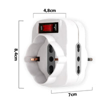Carica l'immagine nel visualizzatore di Gallery, VELAMP - Multipresa Presa Multipla Salvaspazio a 3 Prese con Spina Piccola 10A, 1 Presa Schuko Multistandard IT, 2 Prese