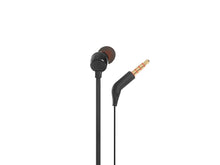 Carica l'immagine nel visualizzatore di Gallery, JBL Premium In-Ear cuffie con microfono, cavo piatto con telecomando universale Modello T110 Model T110 Nero