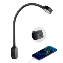 Carica l'immagine nel visualizzatore di Gallery, acegoo Lampada da lettura da parete LED 12v luce barca camper, dimmerabile collo di cigno flessibile DC12-24V comodino c