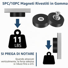 Carica l'immagine nel visualizzatore di Gallery, Adiwo Magneti al neodimio gommati, base di montaggio magnetica, per veicoli, lampade, strumenti di fissaggio, viti con o