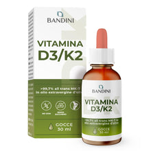 Carica l'immagine nel visualizzatore di Gallery, Bandini® Vitamina D3 K2 Gocce, in Olio Extra Vergine di Oliva EVO,