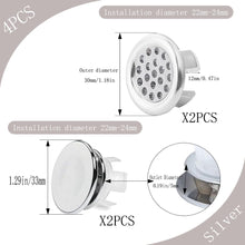 Carica l'immagine nel visualizzatore di Gallery, 4 Pcs Anelli di Troppo Pieno, Anelli Tappi Troppopieno per Lavello, Lavello Anello Troppopieno Roppopieno Rotondo Coperc