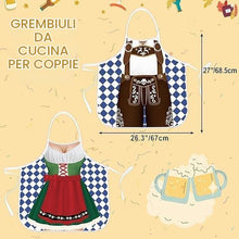 Carica l'immagine nel visualizzatore di Gallery, Grembiule Oktoberfest,2pcs Divertente Grembiule,Grembiules da Barbecue,Grembiules Bavarese da Cucina,Festa di Ottobre Gr