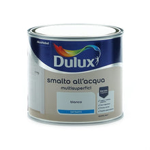 Carica l'immagine nel visualizzatore di Gallery, Dulux Smalto Satinato all'Acqua per Metallo Plastica e Legno Pronto all'Uso per Esterni e Interni, 0.5 Litri, Bianco