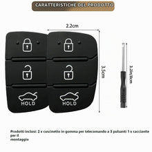 Carica l'immagine nel visualizzatore di Gallery, 2 Pezzi Chiave Guscio Cover 3 Tasti in Gomma Compatibile con Hyundai i40 i30 i20 i10 ix20 ix35 Tucson Santa Fe Elantra S