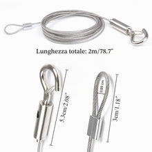 Carica l'immagine nel visualizzatore di Gallery, 2Pcs Cavo in Acciaio Inox 1,5mm Filo Fune Metallica con Loop 2M