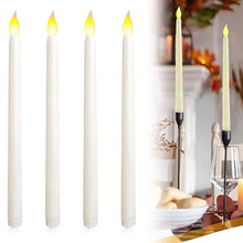 Carica l'immagine nel visualizzatore di Gallery, Candeline Led,4 Pezzi Candela Led Lunghe bianche sottili,Con Fiamma Tremolante 3D,candele finte fiamma oscillante Per Fe