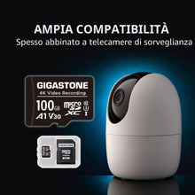 Carica l'immagine nel visualizzatore di Gallery, GIGASTONE Scheda Micro SD da 100 GB, registrazione video A1 V30 4K, compatibile con telecamera di sicurezza, Dash Cam, D