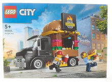 Carica l'immagine nel visualizzatore di Gallery, LEGO City Furgone degli Hamburger Giocattolo, Veicolo da Costruire per Bambini e Bambine da 5 Anni in su, Camion Food Truck con Accessori per Cucinare e 2 Minifigure, Regalo Divertente 60404
