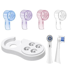 Carica l'immagine nel visualizzatore di Gallery, 5 Pezzi Copri Testine e Porta Spazzolino per Oral B e serie iO, multicolore e bianco, copri spazzolino