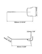 Carica l'immagine nel visualizzatore di Gallery, QWORK® Set da 60 ganci per pannello forato, 10 cm, 5 mm diametro, interasse 3,2 cm, supporto a tre bracci