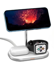 Carica l'immagine nel visualizzatore di Gallery, Energizer Stazione di Ricarica Wireless 3 in 1 | 15W per iPhone MagSafe e Android, 5W per AirPods e Apple Watch | Carica