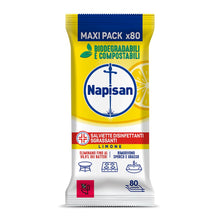 Carica l'immagine nel visualizzatore di Gallery, Napisan Salviette Disinfettanti Sgrassanti al Limone, Confezione da 5 Pacchi x 80 Salviette Disinfettanti Biodegradabili