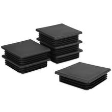 Carica l'immagine nel visualizzatore di Gallery, QWORK® 6 pezzi tappo quadrato, tappi lamellari per tubi quadrati, in plastica, nero, 80x80 mm