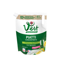 Carica l'immagine nel visualizzatore di Gallery, Vert - Ecodetergente Piatti - Fragranza Limone e Basilico, 100% Origine Naturale, Funzione Extra Sgrassante e Risciacquo