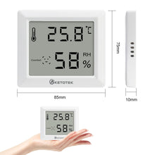 Carica l'immagine nel visualizzatore di Gallery, KETOTEK 3 Pezzi Termometro Igrometro Ambiente Interno Digitale Termoigrometro Monitor di Temperatura e Umidità con Livel