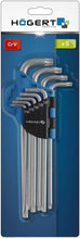 Carica l'immagine nel visualizzatore di Gallery, Högert Technik - Set Chiavi Chiavi a Brugola Lunghe, Kit Chiave, Misure da T10 a T50 Set, Acciaio Cromo-Vanadio Set Resi