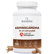 Carica l'immagine nel visualizzatore di Gallery, Bandini® Ashwagandha KSM-66® 100% Vegan, Withania Somnifera, KSM Pura