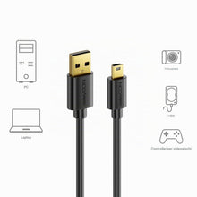 Carica l'immagine nel visualizzatore di Gallery, deleyCON 3,0m Cavo Mini USB 2.0 High Speed - Cavo di Ricarica e Dati per Telefoni, Smartphone, Tablet, Navigatori e Micr