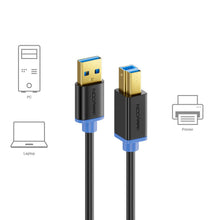 Carica l'immagine nel visualizzatore di Gallery, deleyCON 3,0m Cavo USB 3.0 Super Speed USB-A a USB-B - Nero