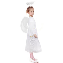Carica l'immagine nel visualizzatore di Gallery, SULOLI Costume da Angelo,Vestito d'angelo Bianco con Ali ed Aureola,Costume Bambini per Natale, Carnevale,Halloween