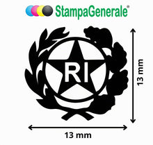 Carica l'immagine nel visualizzatore di Gallery, StampaGenerale® - Kit Adesivi per Targa Auto 2Pz Bollino Logo RI + 4Pz Adesivo Europa in PVC Resistente e Impermeabile F