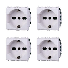 Carica l'immagine nel visualizzatore di Gallery, Elektronova Presa Schuko 2P+T 10/16 A 250 V compatibile Vimar Plana, bianca, kit 4 pezzi, 2102