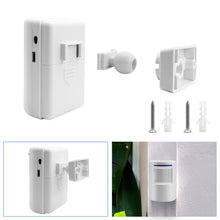 Carica l'immagine nel visualizzatore di Gallery, Kit elettronico per campanello senza fili con 1 ricevitore plug-in e 1 rilevatore di movimento PIR Sensore 3 livelli di 