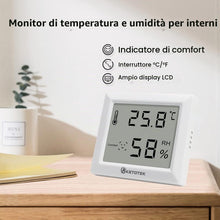 Carica l'immagine nel visualizzatore di Gallery, KETOTEK 3 Pezzi Termometro Igrometro Ambiente Interno Digitale Termoigrometro Monitor di Temperatura e Umidità con Livel