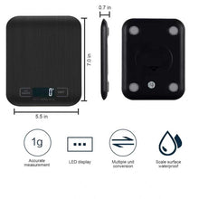 Carica l'immagine nel visualizzatore di Gallery, Bilancia Da Cucina Digitale, 10 kg, Bilancia Elettronica In Acciaio Inox, Elegante Bilancia Alimentare Ultra Sottile, Bi