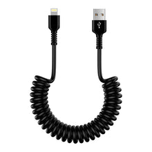 Carica l'immagine nel visualizzatore di Gallery, Cavo a spirale USB A a Lightning, [Certificato MFi] Cavo CarPlay per dati, Cavo di ricarica per iPhone Auto USB Lightnin
