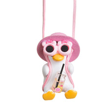 Carica l'immagine nel visualizzatore di Gallery, Cappellino rosa Anatra portachiavi Decorazione per auto, portachiavi per specchietto retrovisore Anatra portachiavi, gra