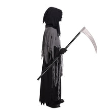 Carica l'immagine nel visualizzatore di Gallery, Tosekry Costume Halloween Bambino Vestito Halloween Bambino, Costumi Halloween Bambini Halloween Costume Bambino con Falce, Occhiali Luminosi e Catene (8-10 anni)