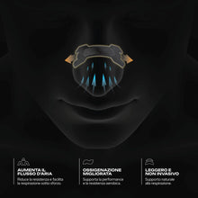 Carica l'immagine nel visualizzatore di Gallery, Brezza - 30 Cerotti Nasali - per Attività Sportiva - Ipoallergenici - Massima Tenuta, Riduce la Fatica - Design Tecnico 