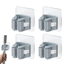 Carica l'immagine nel visualizzatore di Gallery, 4 Pezzi Portascope e Portaspazzole Muro Portascopa da Parete Autoadesivo Porta Scope Parete Plastica Supporto per Scopa 