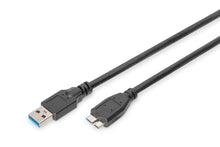 Carica l'immagine nel visualizzatore di Gallery, DIGITUS Cavo USB 3.2 Gen1 – 1,0 m – USB-A a Micro B – 5 Gbps – per computer, laptop, alloggiamenti per dischi rigidi e S