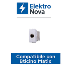 Carica l'immagine nel visualizzatore di Gallery, Elektronova Presa tv e sat diretta connettore maschio compatibile Bticino Matix colore bianco - Confezione 2 pezzi