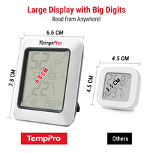Carica l'immagine nel visualizzatore di Gallery, TempPro TP50 2 Pezzi Igrometro Digitale Termometro Interno
